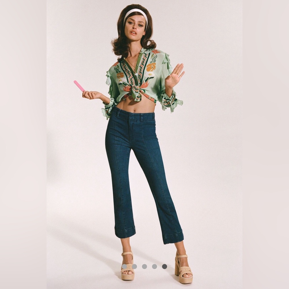 Anthropologie Pilcro Slim 70’s High-Rise Crop Flare Jeans